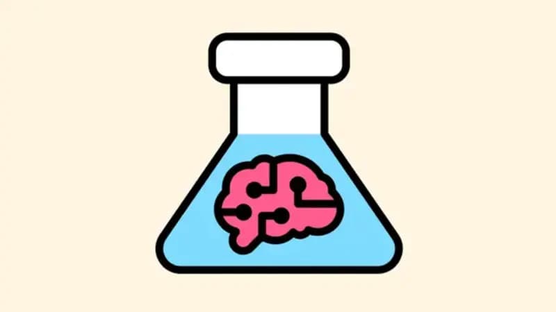 Colorful science flask illustration